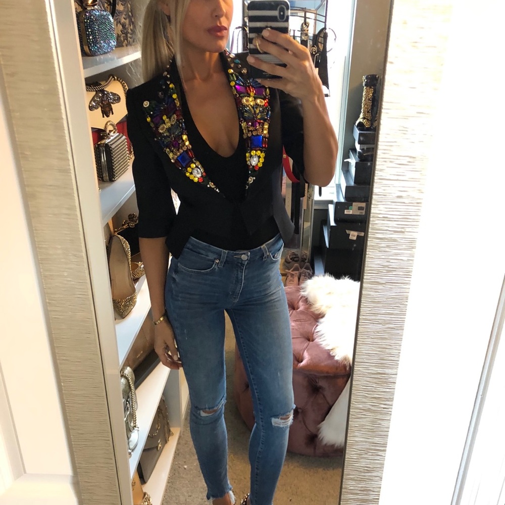 Dolce and Gabbana Black Embellished Blazer